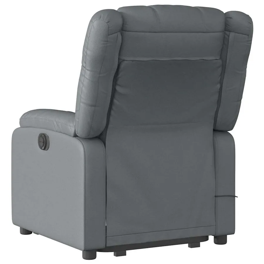 Fauteuil inclinable de massage électrique gris similicuir - 5