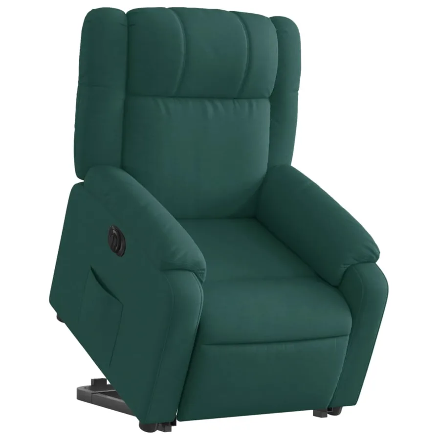 Fauteuil inclinable électrique vert foncé tissu - 3