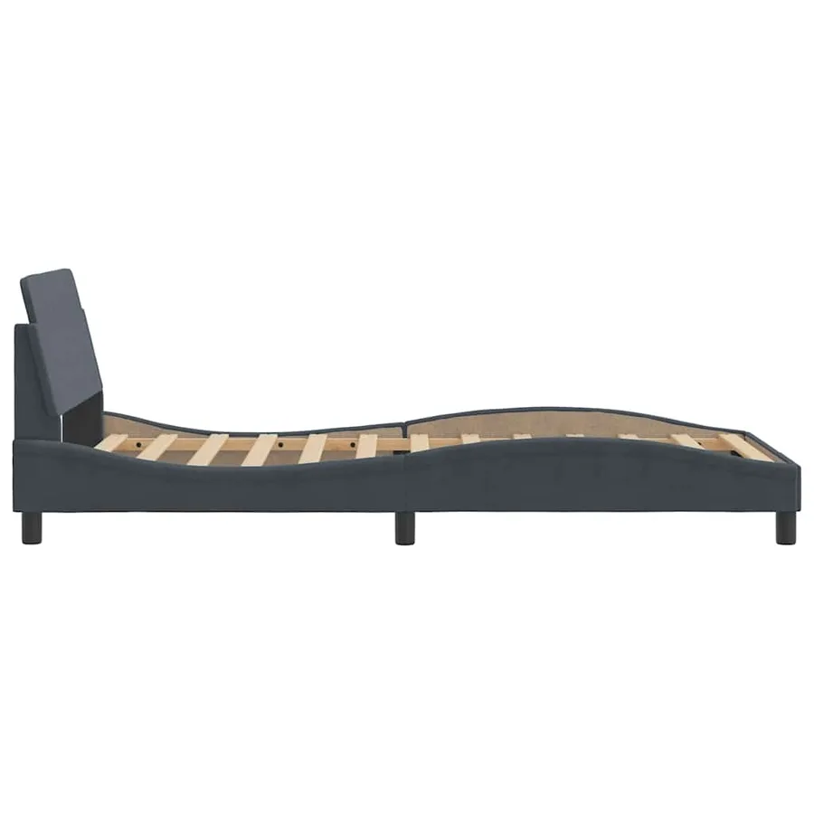 Cadre de lit Dover gris foncé 100x200 cm velours - 5