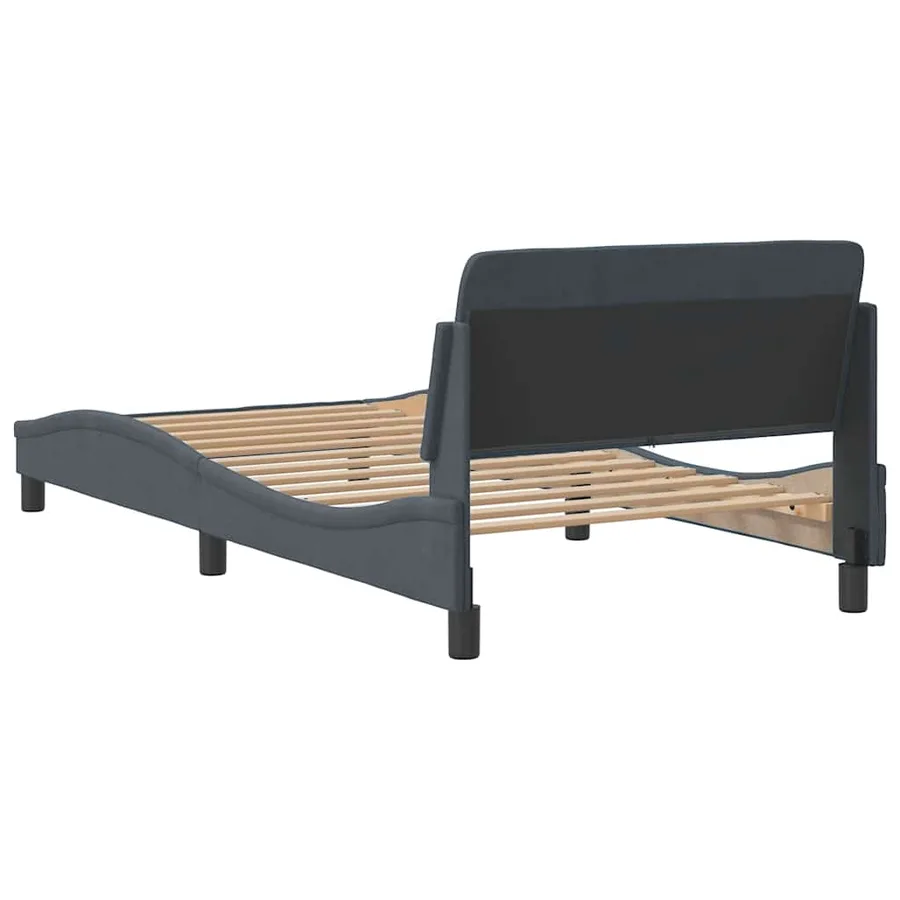 Cadre de lit Dover gris foncé 100x200 cm velours - 6