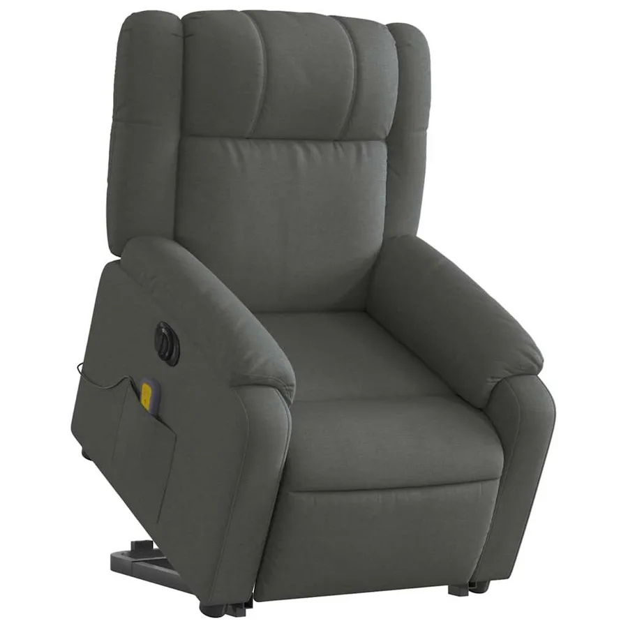 Fauteuil inclinable de massage électrique Gris foncé Tissu - 3