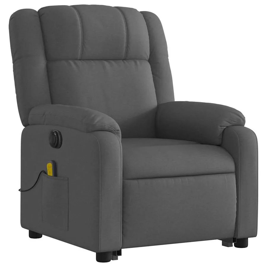 Fauteuil inclinable de massage électrique Gris foncé Tissu - 4