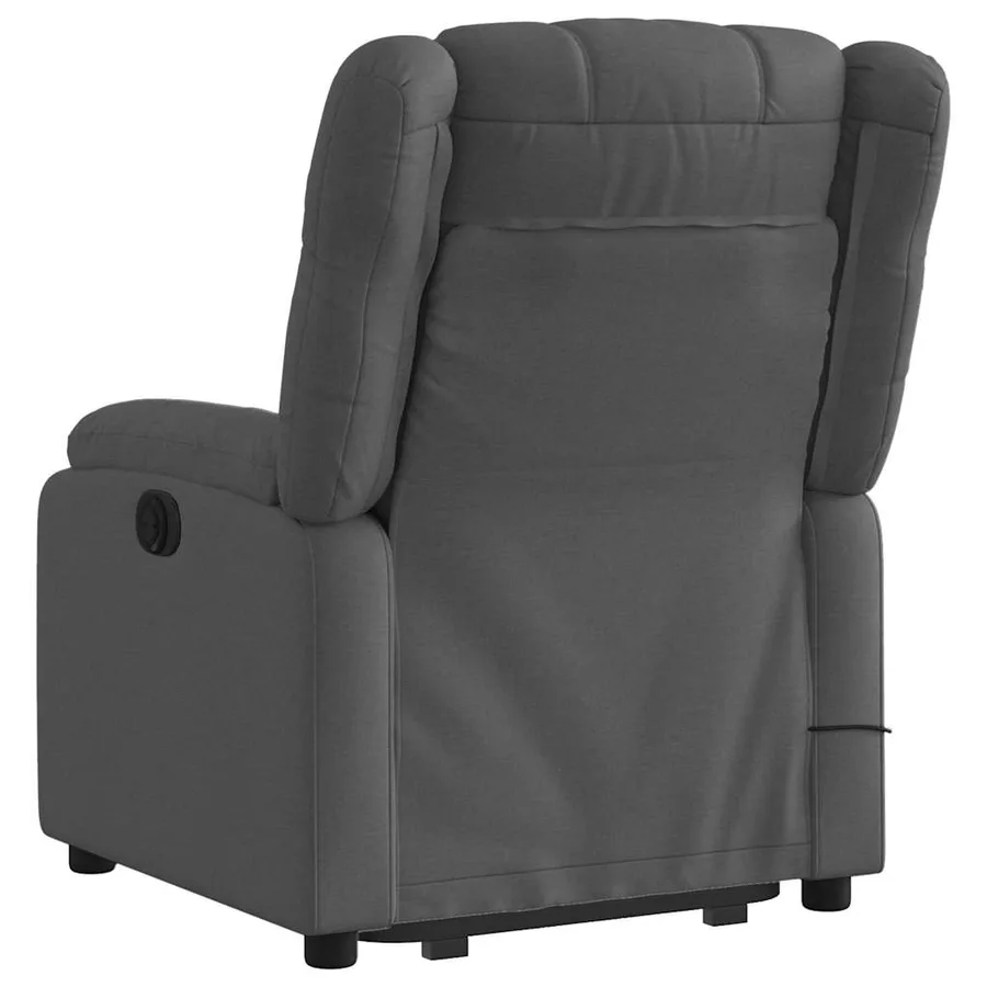 Fauteuil inclinable de massage électrique Gris foncé Tissu - 5