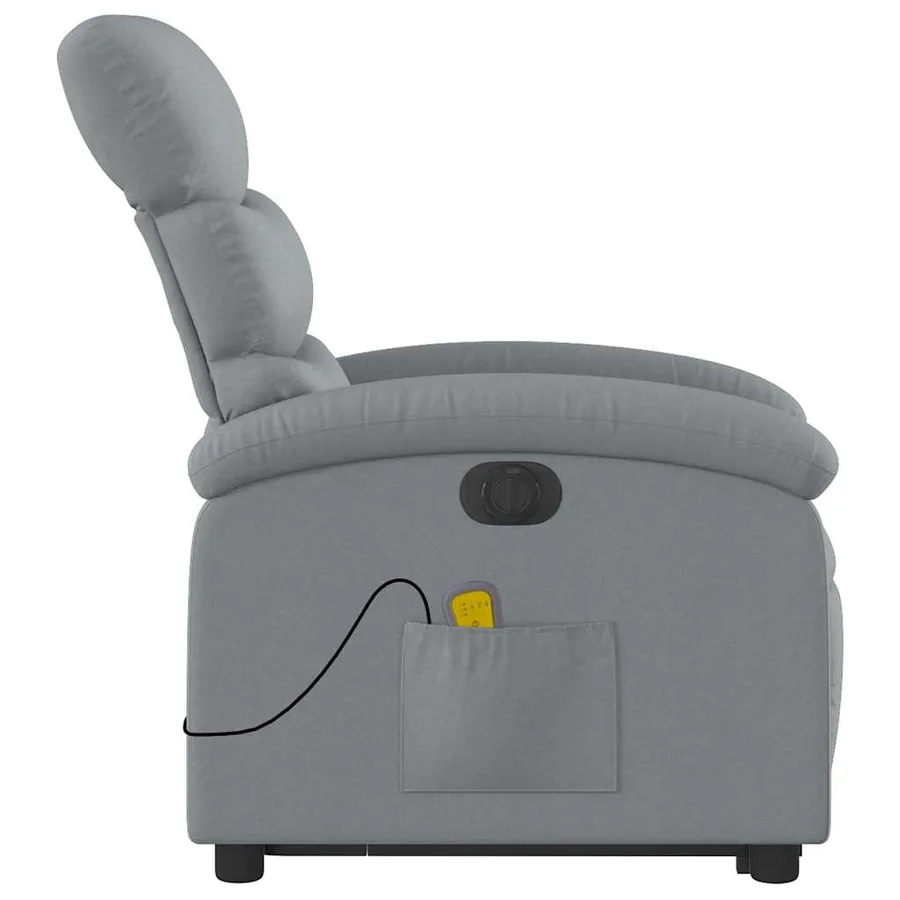 Fauteuil inclinable de massage électrique Gris clair Tissu - 10