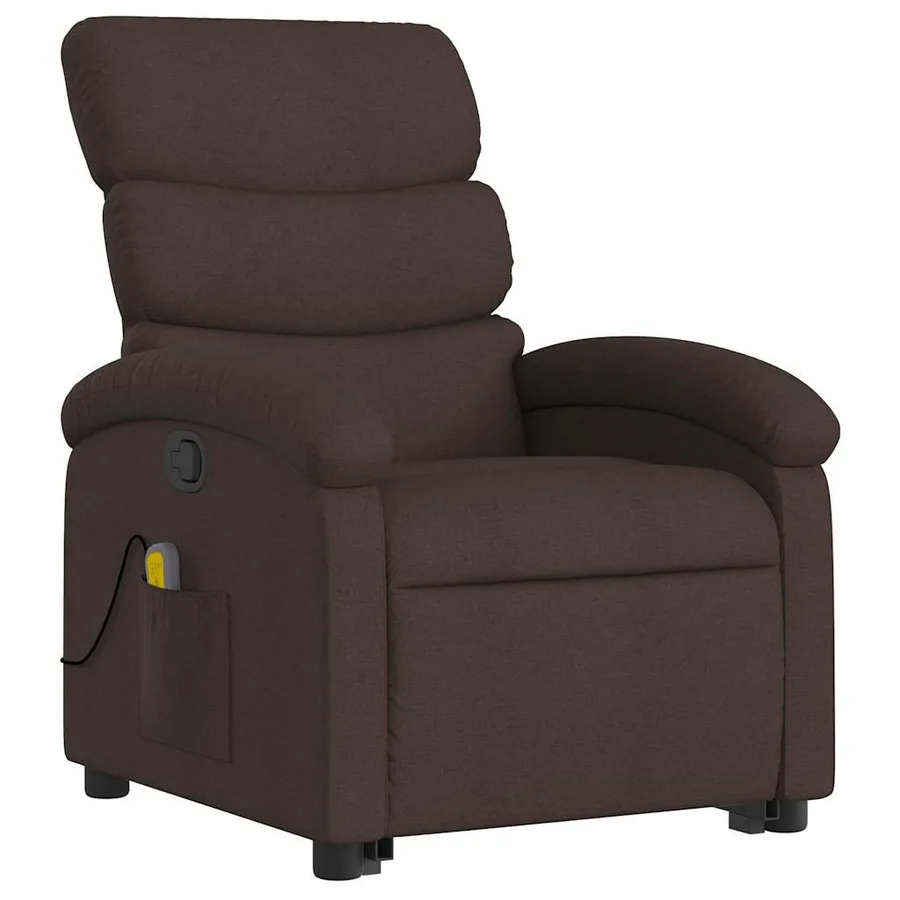 Fauteuil inclinable de massage Marron foncé Tissu - 4