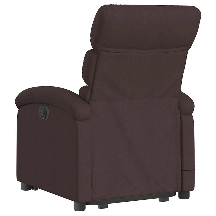 Fauteuil inclinable de massage Marron foncé Tissu - 5