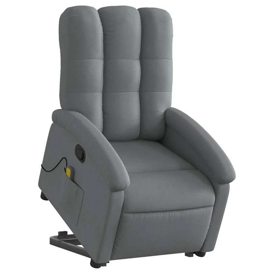 Fauteuil de massage inclinable Gris foncé Tissu - 3