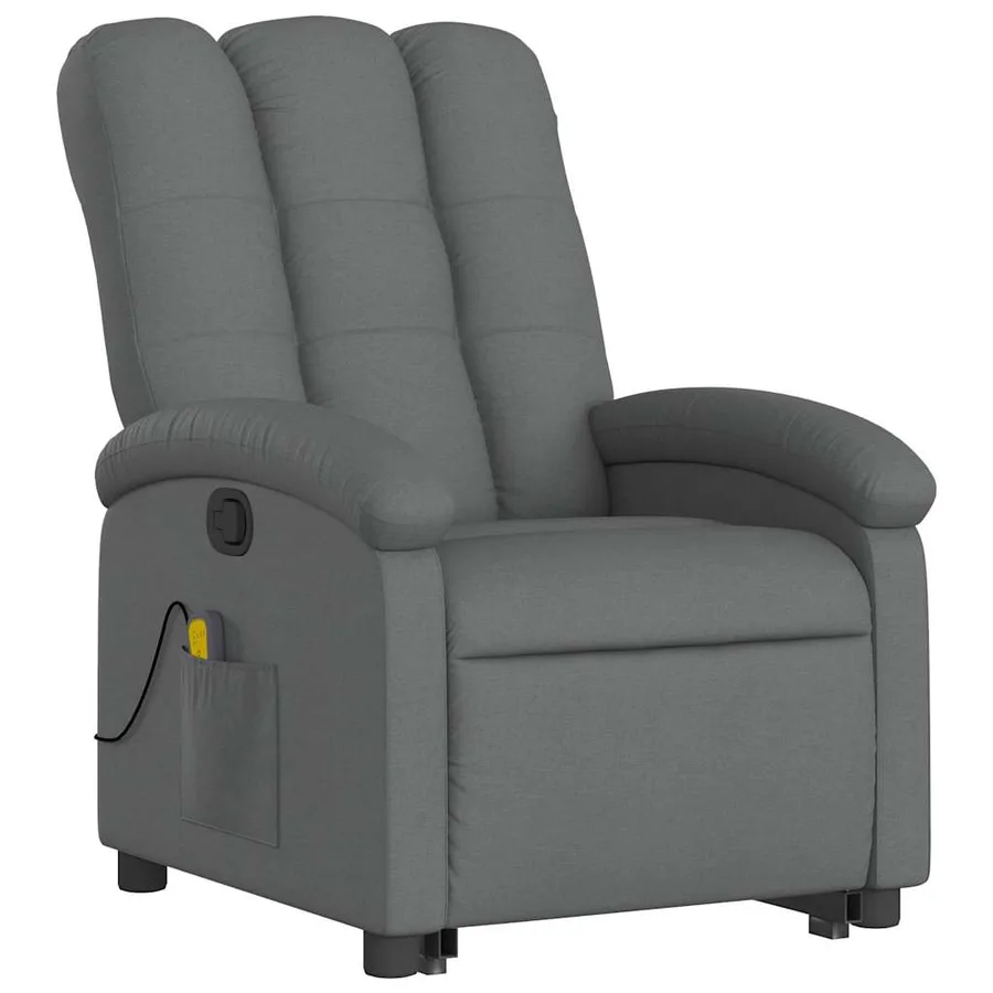 Fauteuil de massage inclinable Gris foncé Tissu - 4
