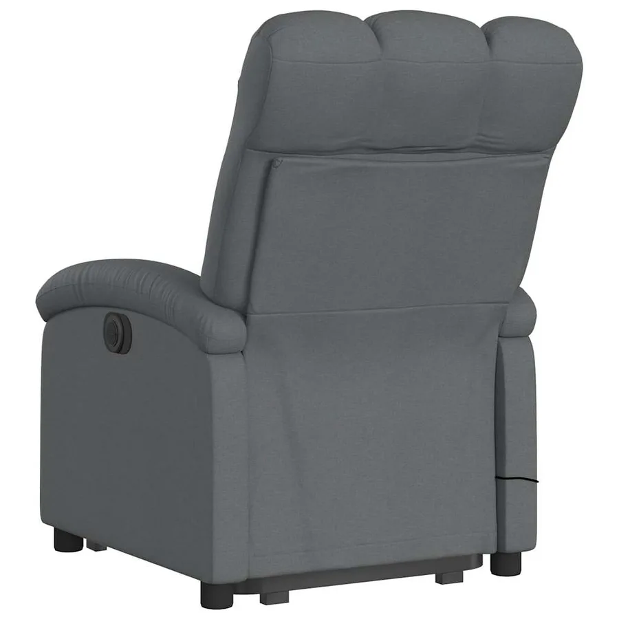 Fauteuil de massage inclinable Gris foncé Tissu - 5