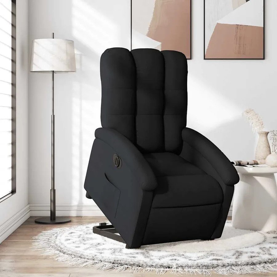 Fauteuil inclinable électrique noir tissu - 16
