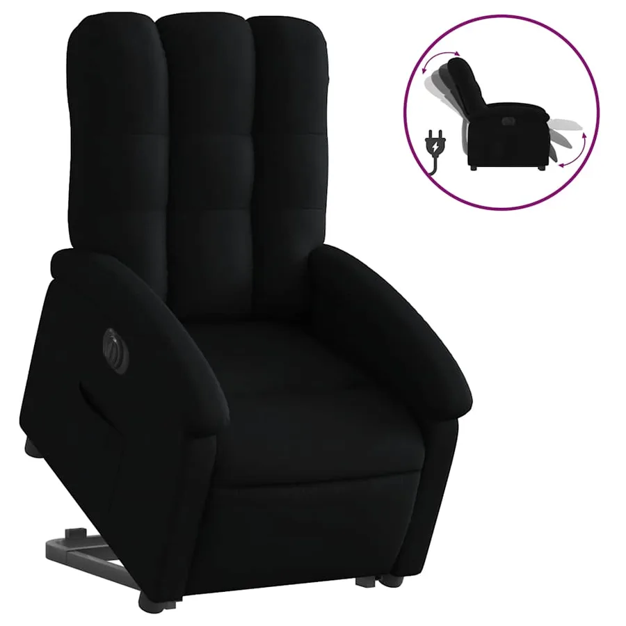 Fauteuil inclinable électrique noir tissu - 2