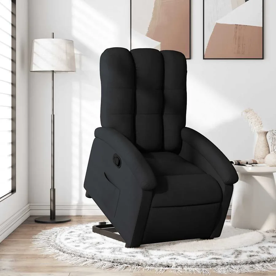 Fauteuil inclinable noir tissu - 16