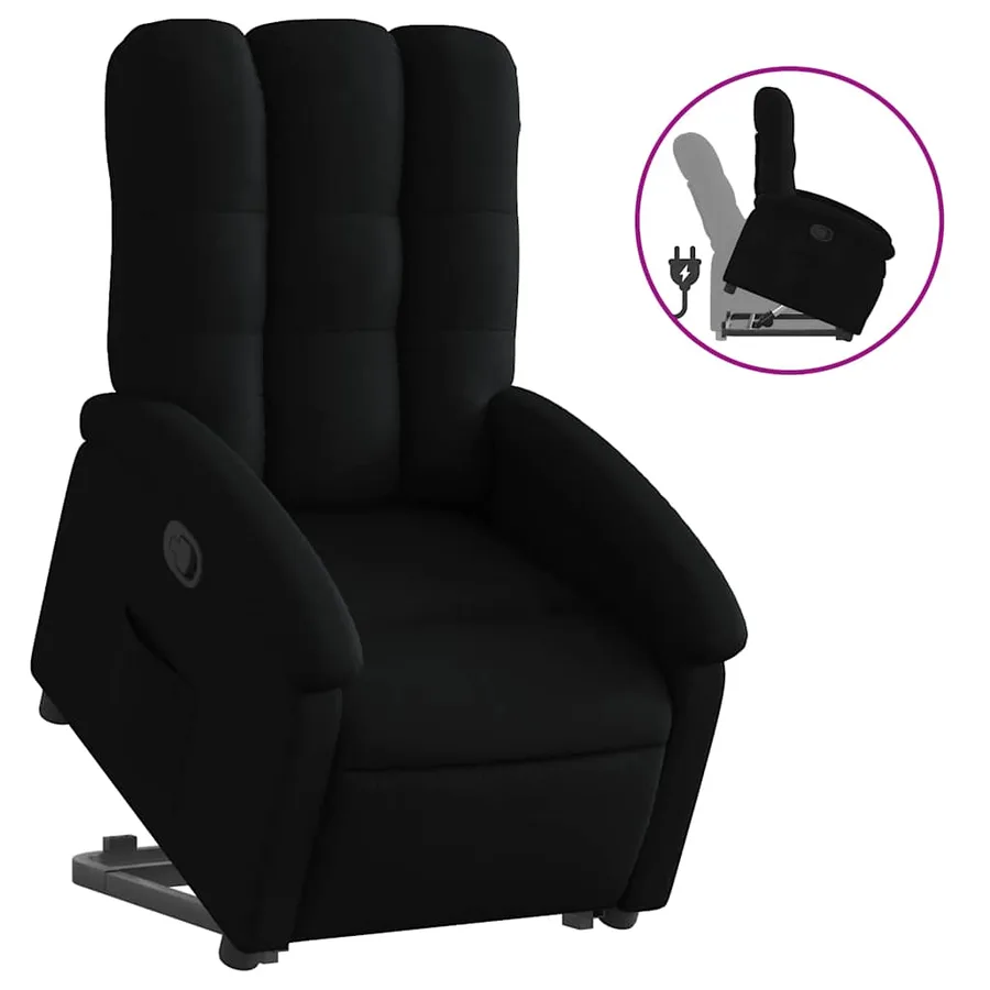 Fauteuil inclinable noir tissu - 2