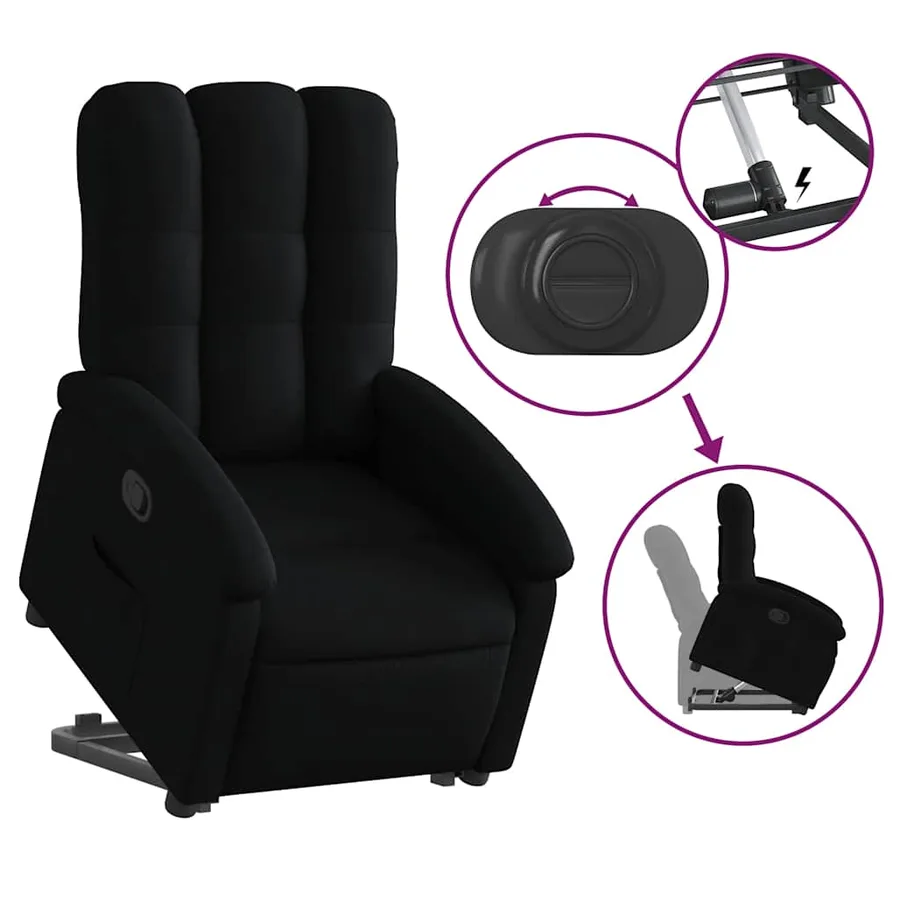 Fauteuil inclinable noir tissu - 6