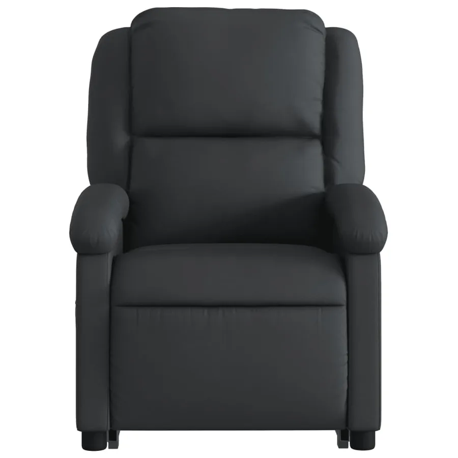 Fauteuil inclinable de massage électrique noir cuir véritable - 9
