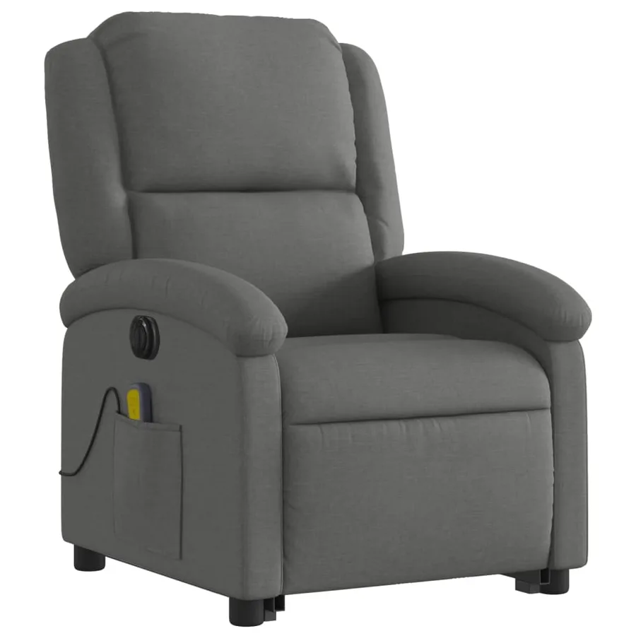 Fauteuil inclinable de massage électrique Gris foncé Tissu - 4