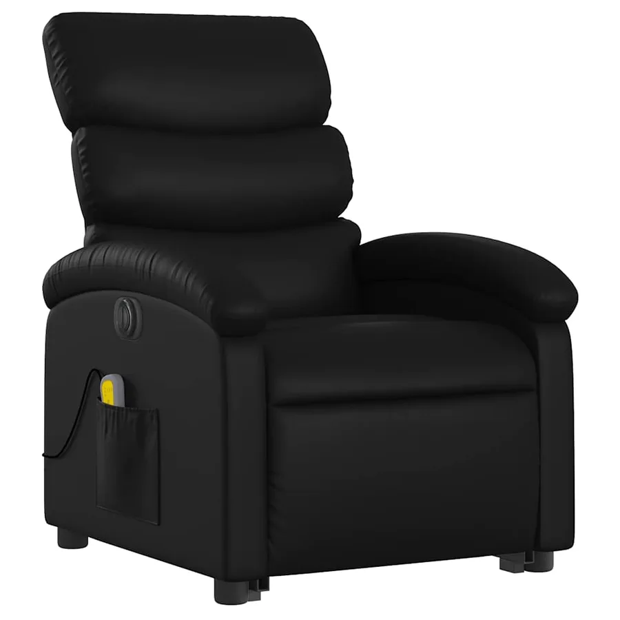 Fauteuil inclinable de massage électrique noir similicuir - 4