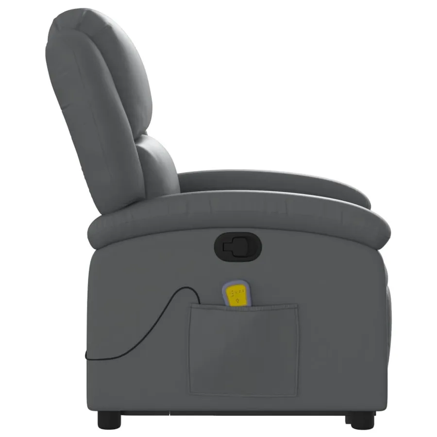 Fauteuil inclinable de massage Gris Similicuir - 10
