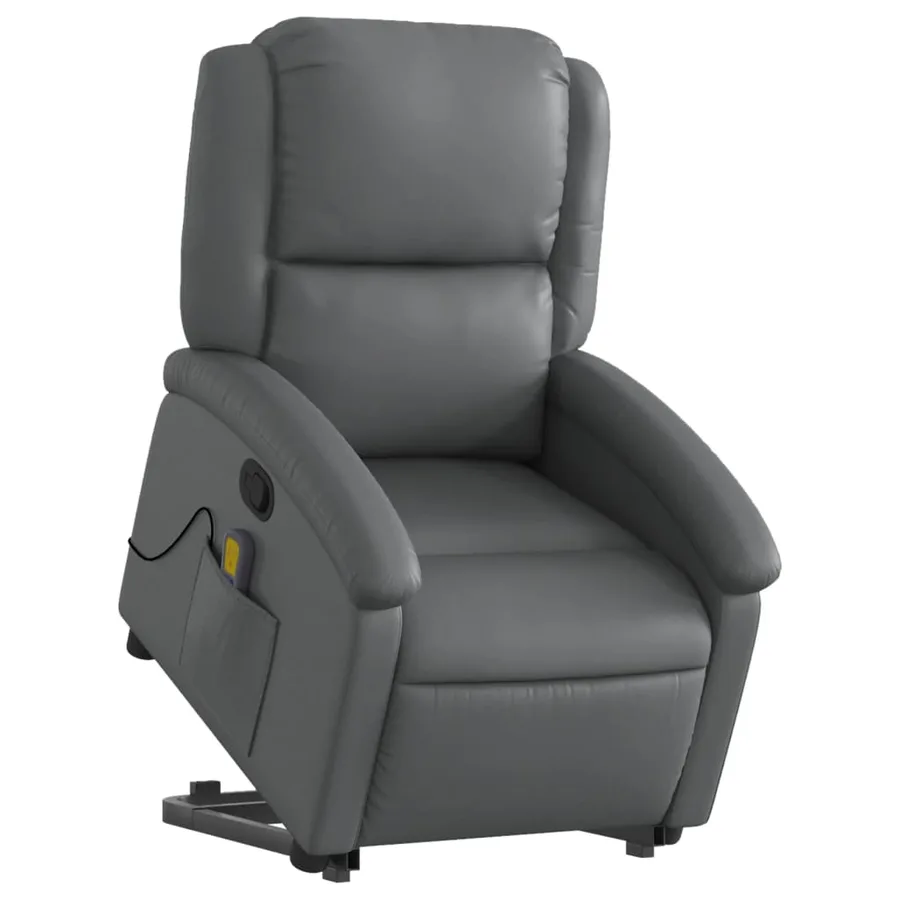 Fauteuil inclinable de massage Gris Similicuir - 3