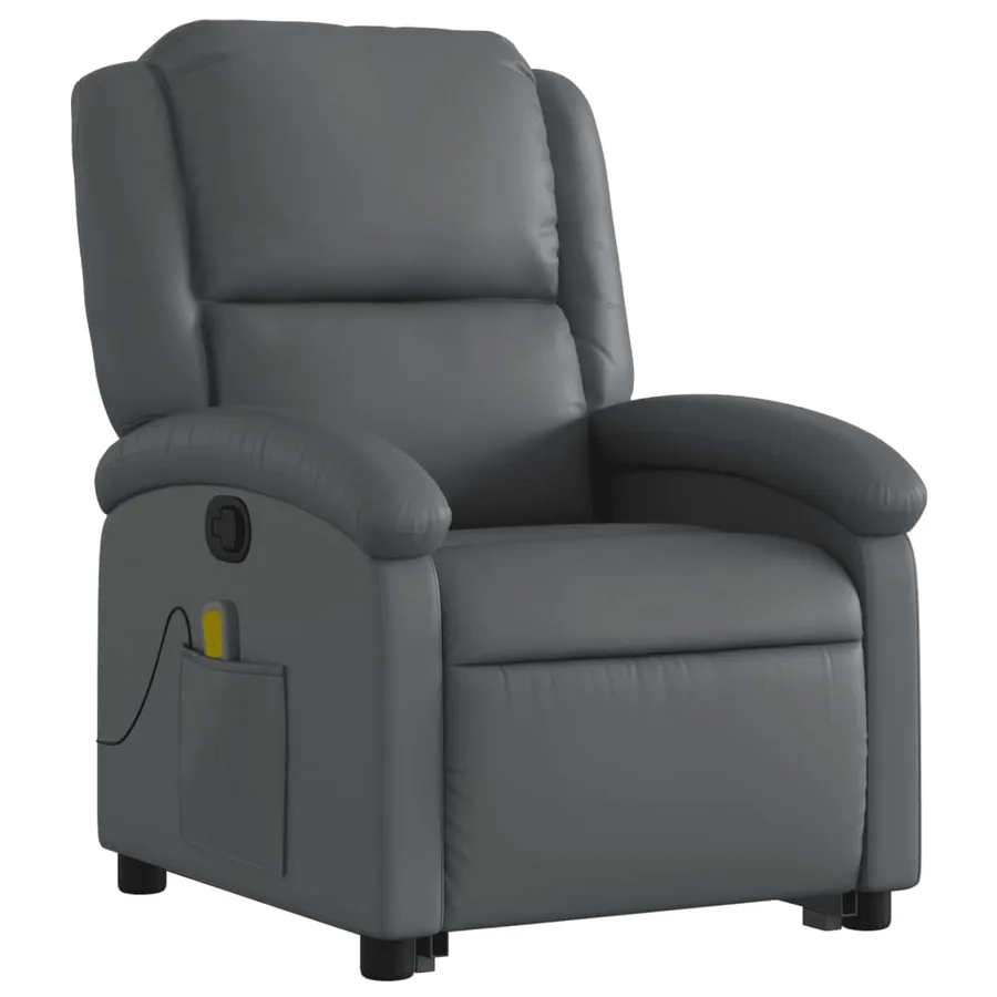 Fauteuil inclinable de massage Gris Similicuir - 4