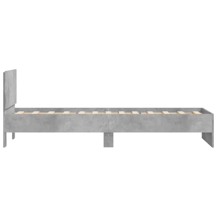 Cadre de lit sans matelas avec tête de lit gris béton 90x190 cm - 6
