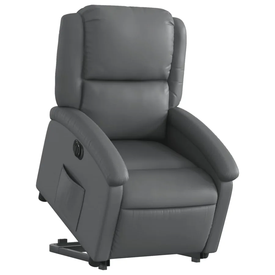 Fauteuil inclinable électrique gris similicuir - 3