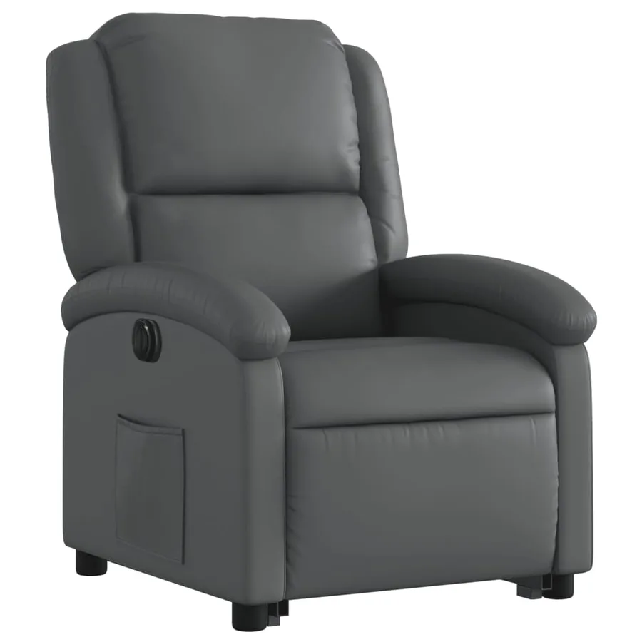 Fauteuil inclinable électrique gris similicuir - 4