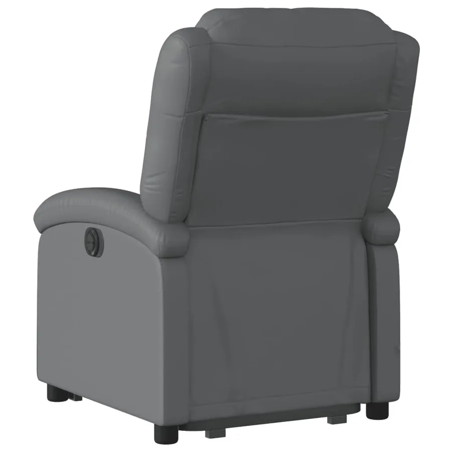 Fauteuil inclinable électrique gris similicuir - 5