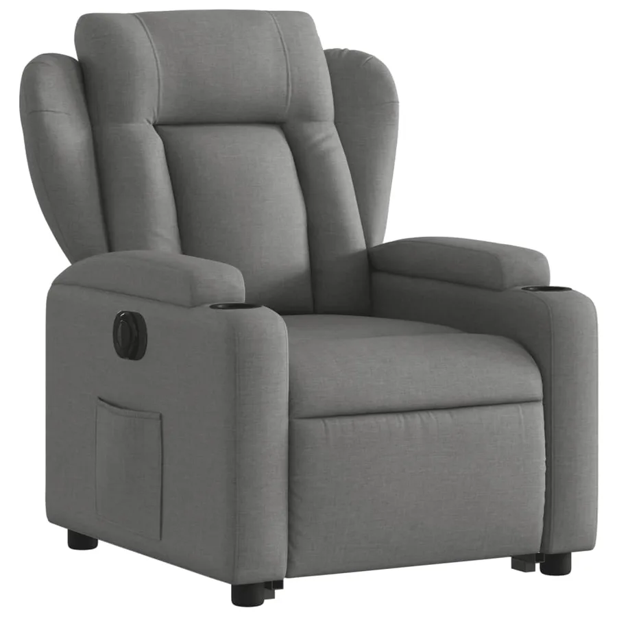Fauteuil inclinable électrique gris foncé tissu - 4