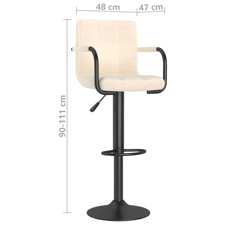 Tabourets de bar lot de 2 crème tissu - 10