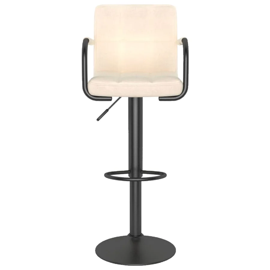 Tabourets de bar lot de 2 crème tissu - 4