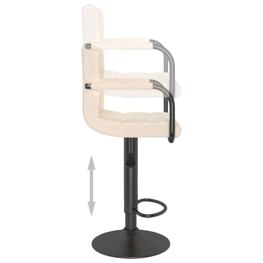Tabourets de bar lot de 2 crème tissu - 7