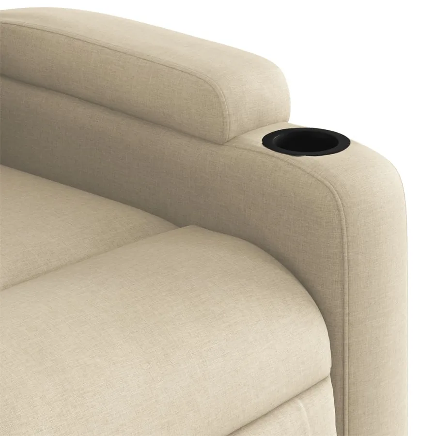 Fauteuil inclinable de massage Crème Tissu - 11