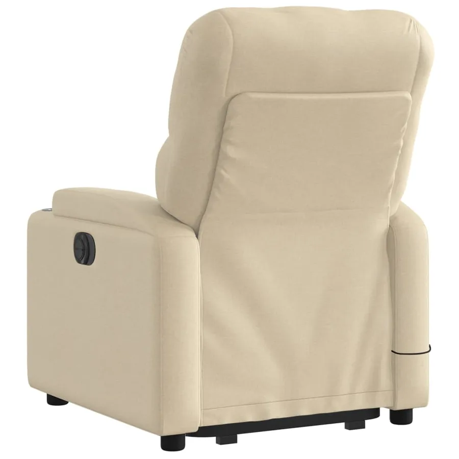 Fauteuil inclinable de massage Crème Tissu - 5