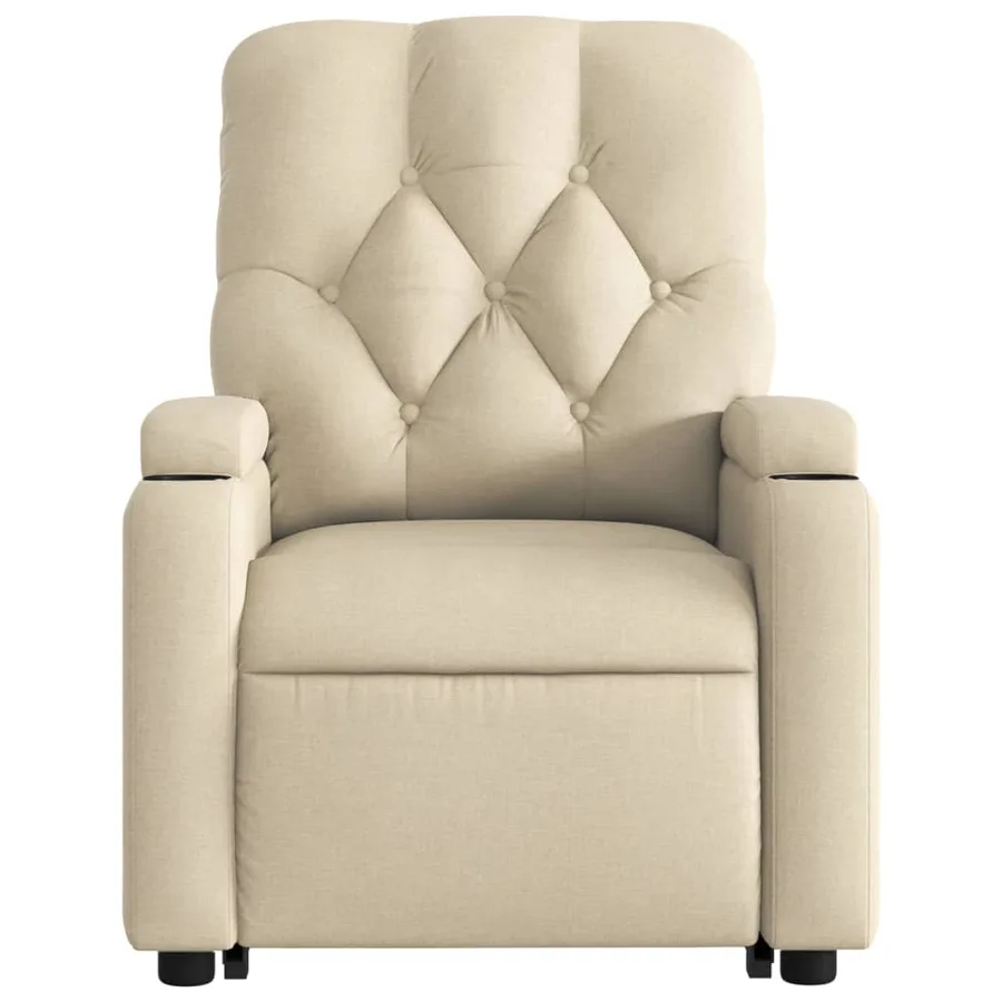 Fauteuil inclinable de massage Crème Tissu - 9