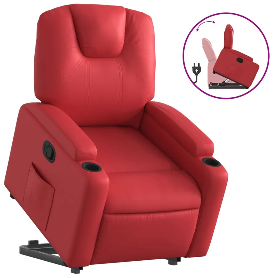 Fauteuil inclinable Rouge Similicuir - 2