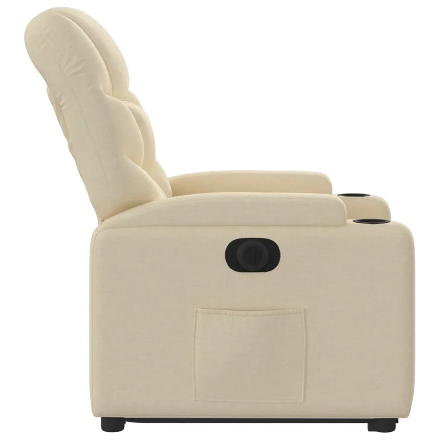 Fauteuil inclinable électrique crème tissu - 10