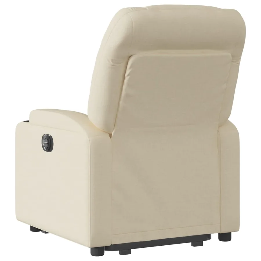 Fauteuil inclinable électrique crème tissu - 5