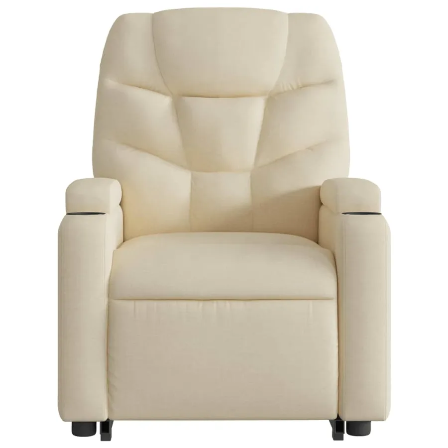 Fauteuil inclinable électrique crème tissu - 9