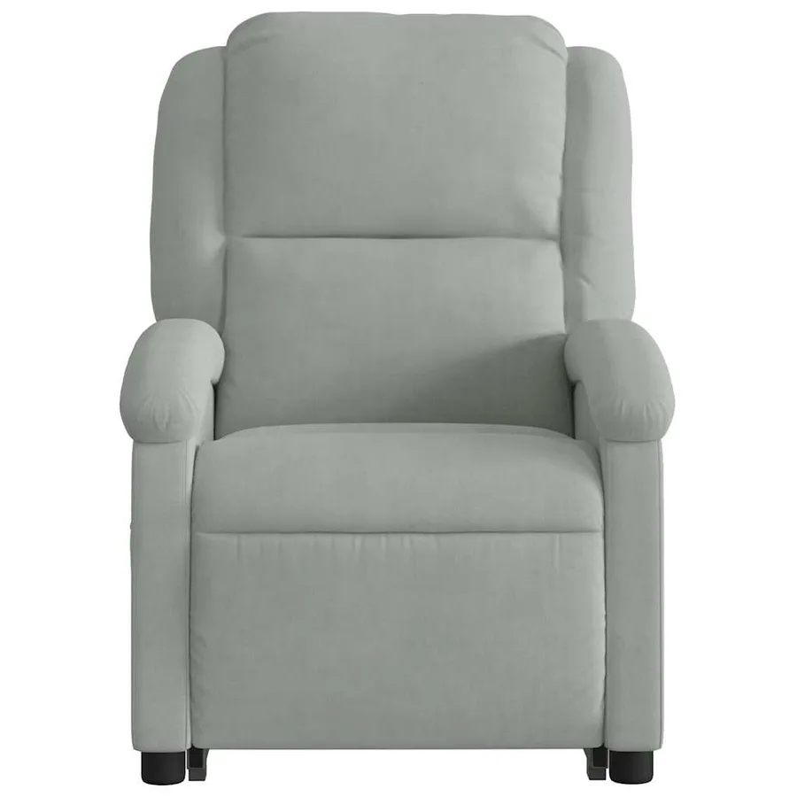 Fauteuil inclinable de massage électrique gris clair velours - 9