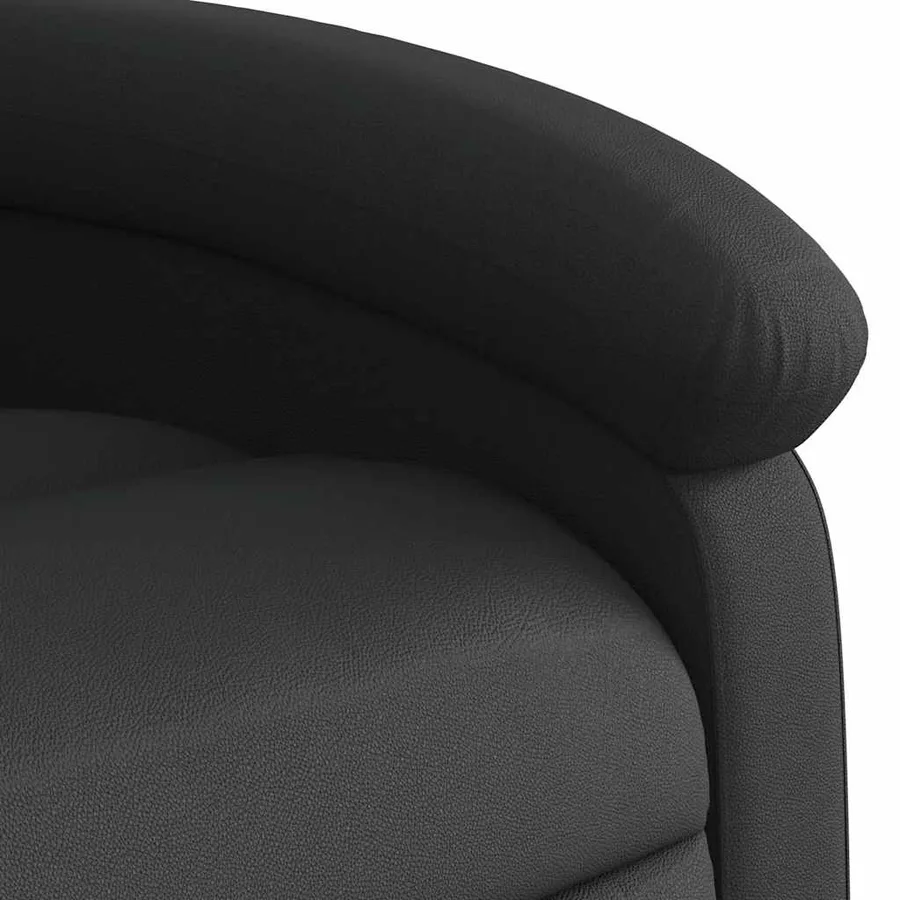 Fauteuil inclinable noir cuir véritable - 11