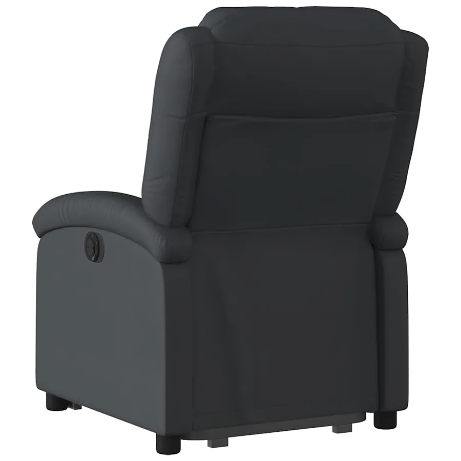 Fauteuil inclinable noir cuir véritable - 5