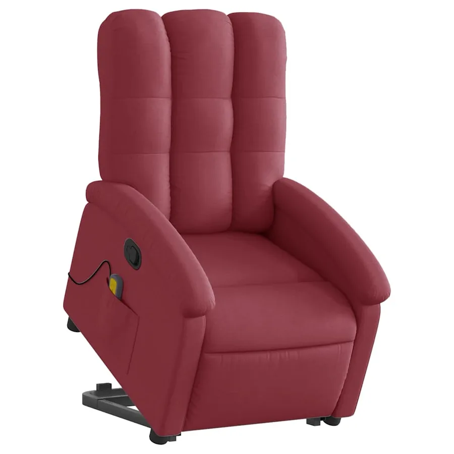 Fauteuil inclinable de massage Rouge bordeaux Tissu - 3