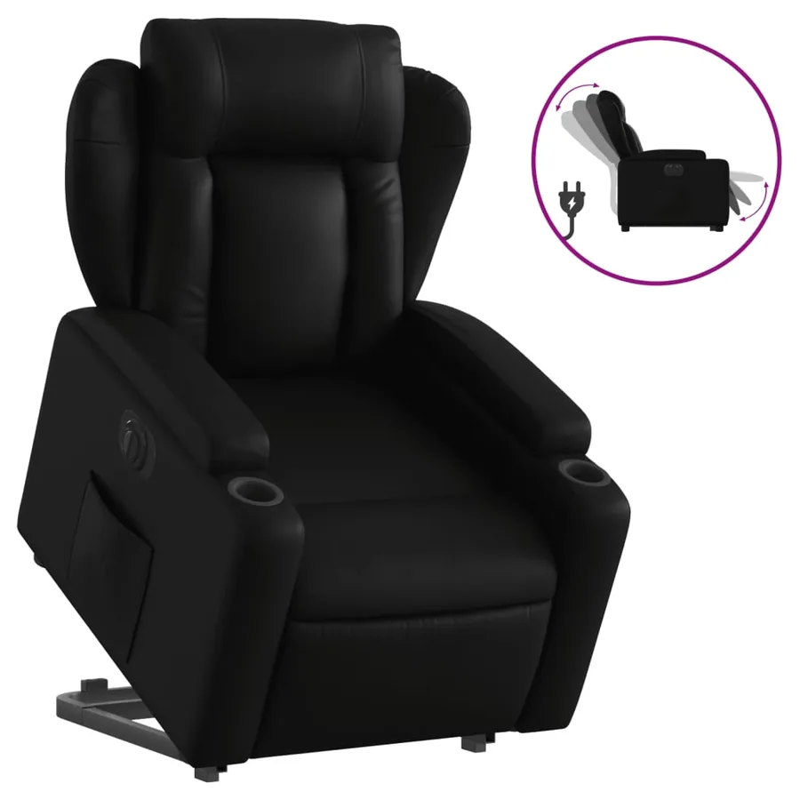Fauteuil inclinable électrique noir similicuir - 2