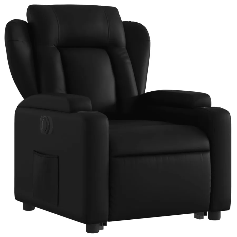 Fauteuil inclinable électrique noir similicuir - 4