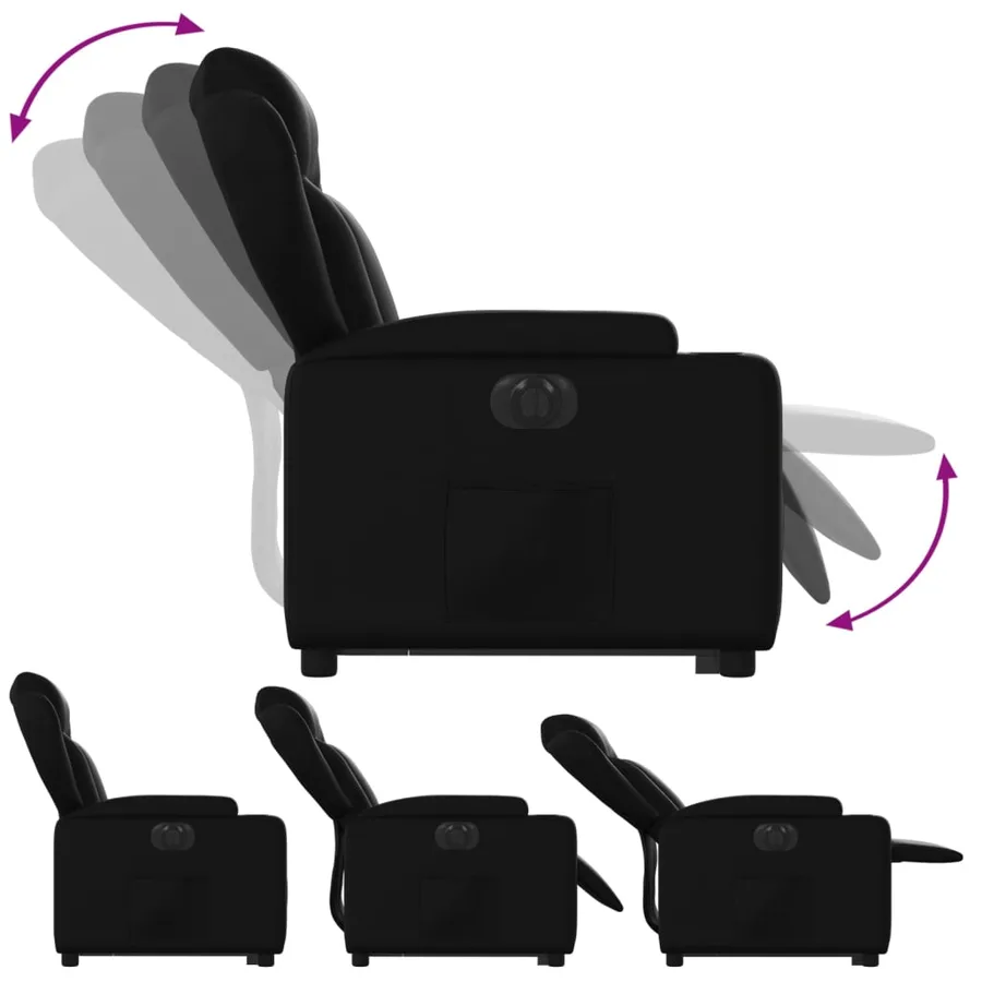 Fauteuil inclinable électrique noir similicuir - 7