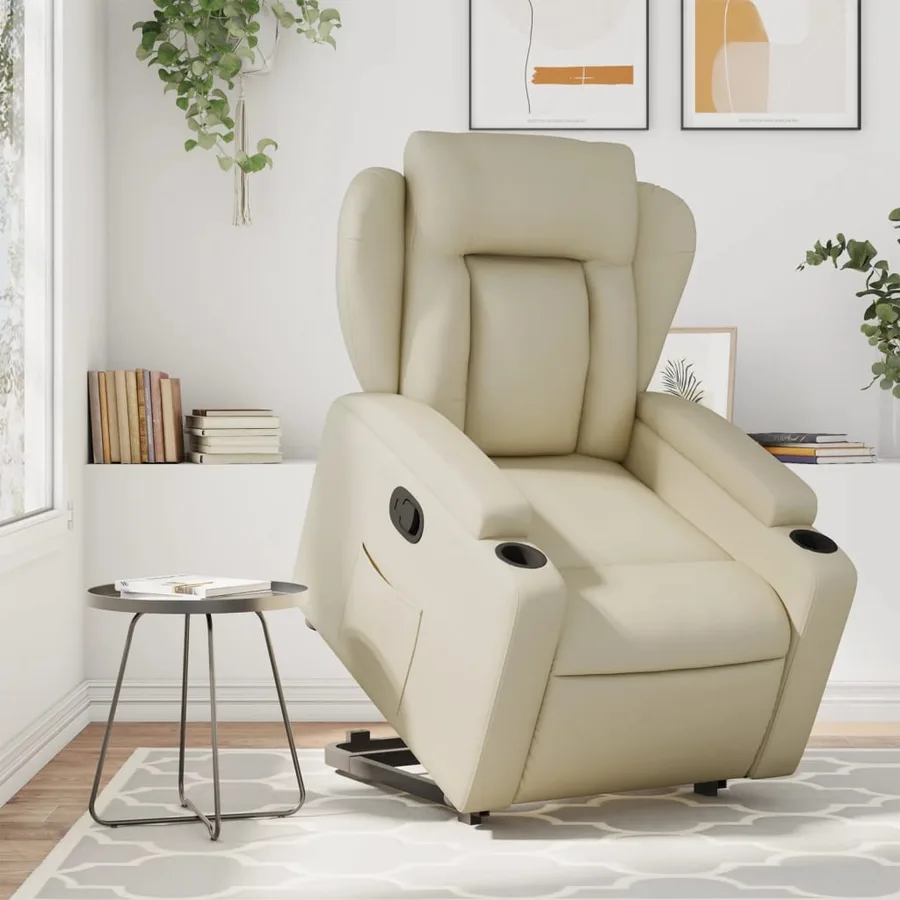 Fauteuil inclinable Crème Similicuir - 15