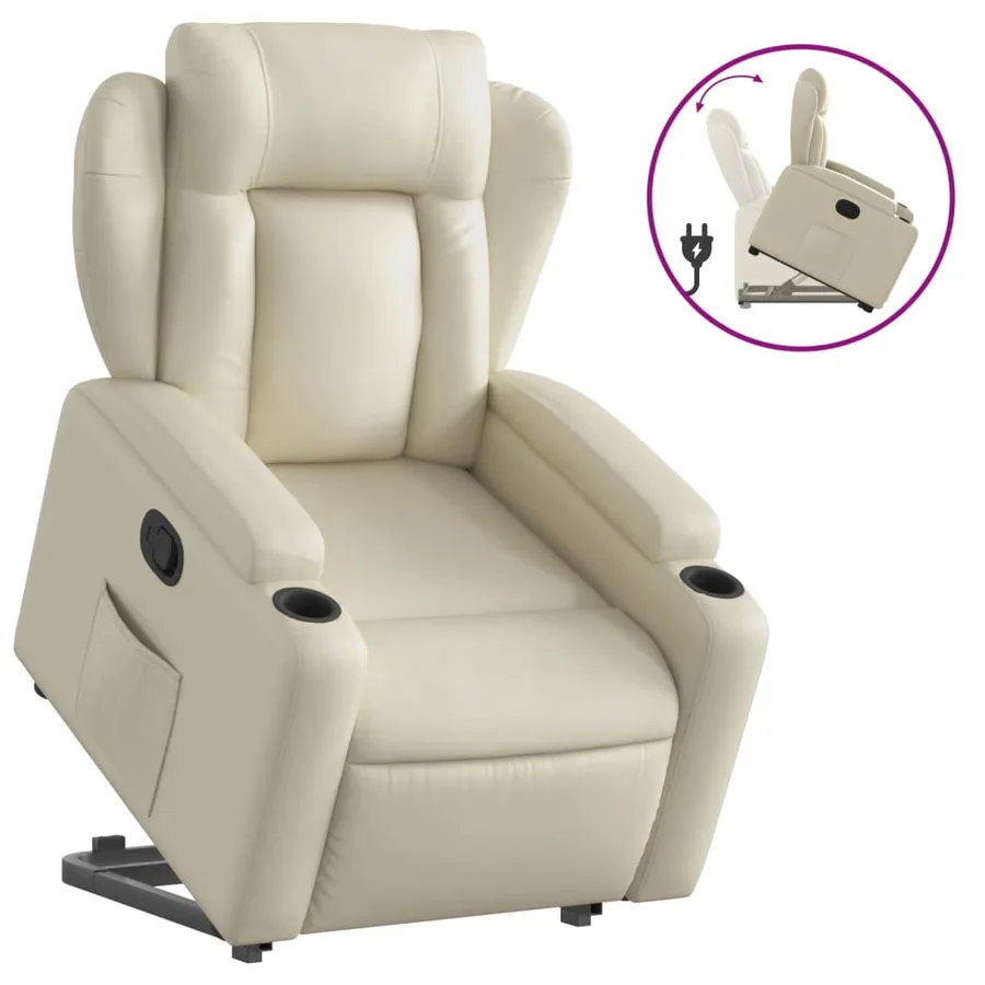 Fauteuil inclinable Crème Similicuir - 2