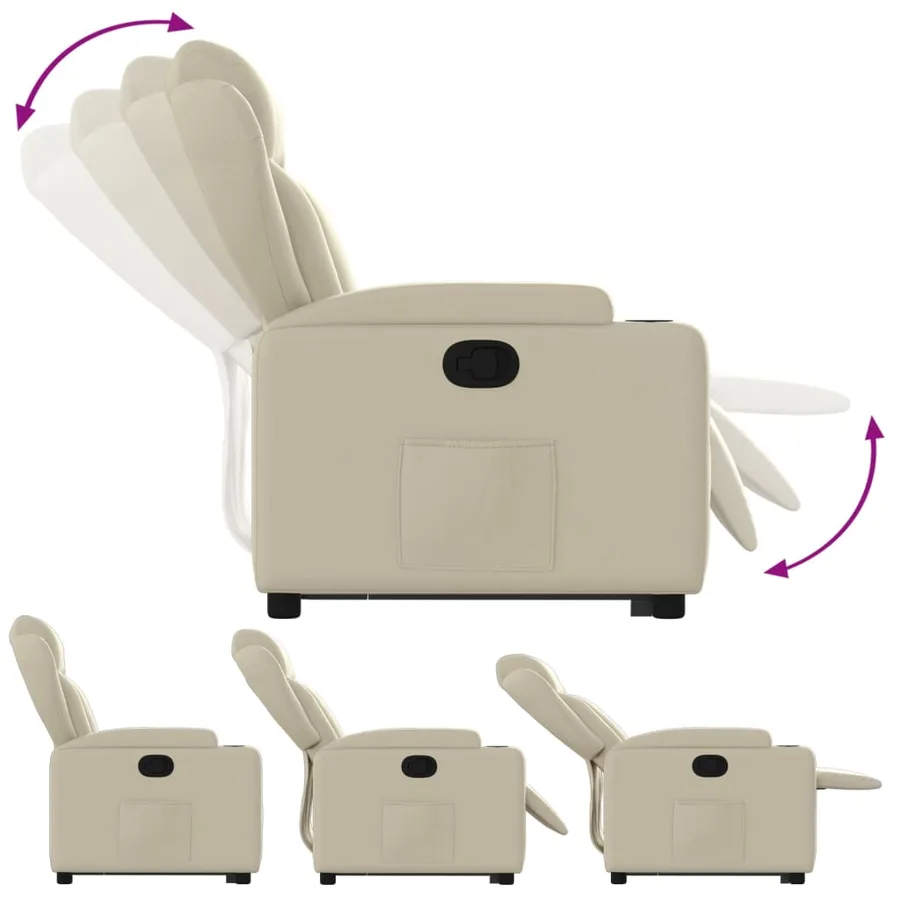Fauteuil inclinable Crème Similicuir - 7