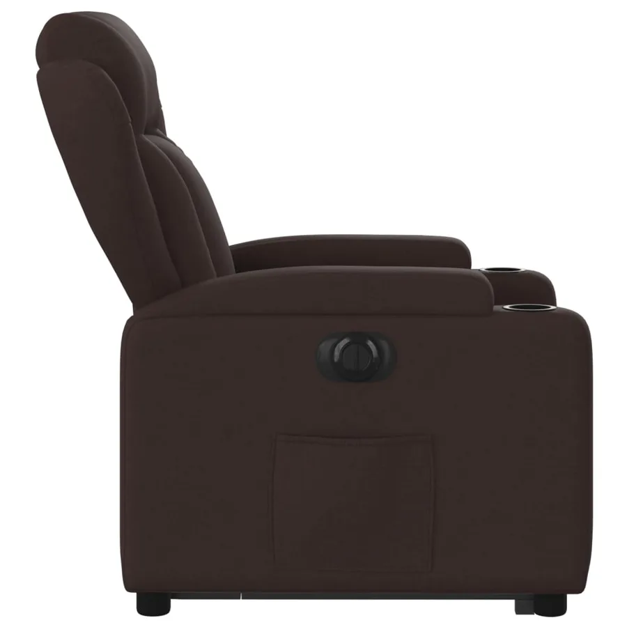 Fauteuil inclinable électrique marron foncé tissu - 10